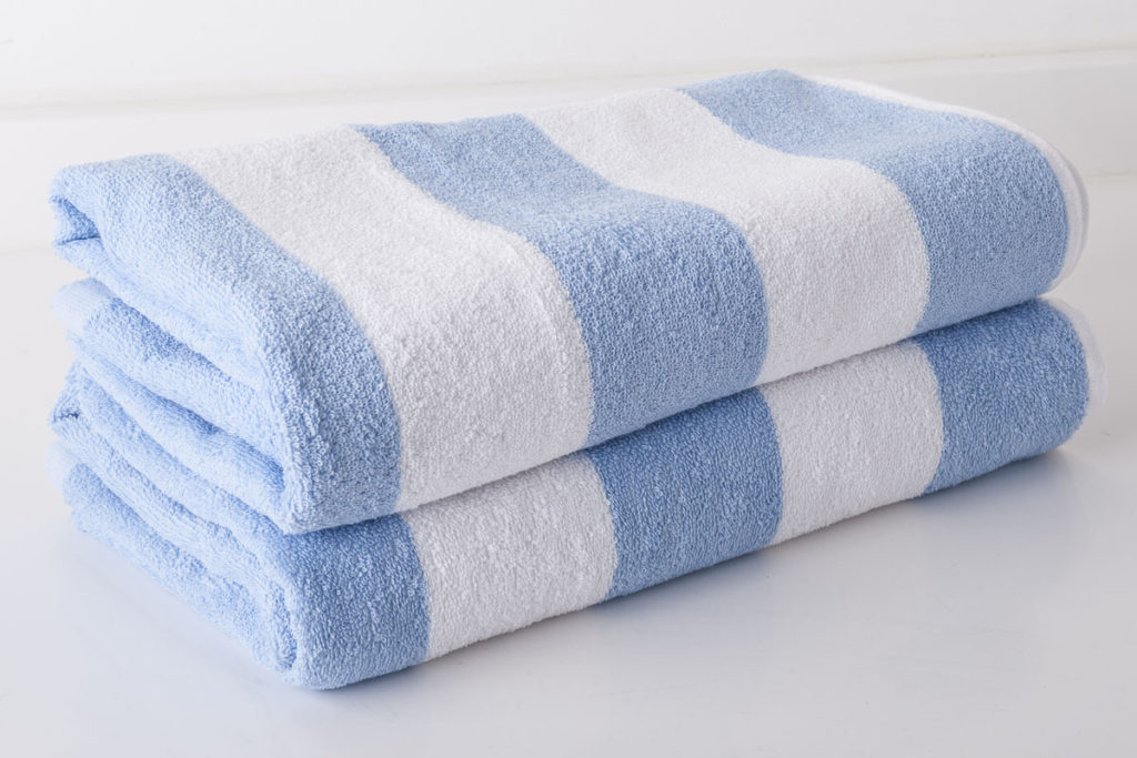 Luxury Chlorine Resistant Light Blue & White Pool Towel ...